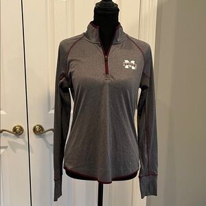 Colosseum Charcoal and Maroon Women's Long Sleeve Quarter-Zip